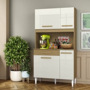 Kit Cozinha 4 Portas 1 Gaveta 91cm - Aramóveis