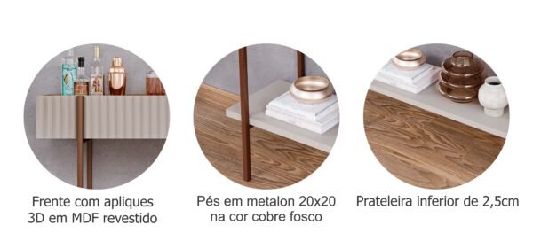 APARADOR LIRA OFF WHITE - CIMOL - Imagem 3