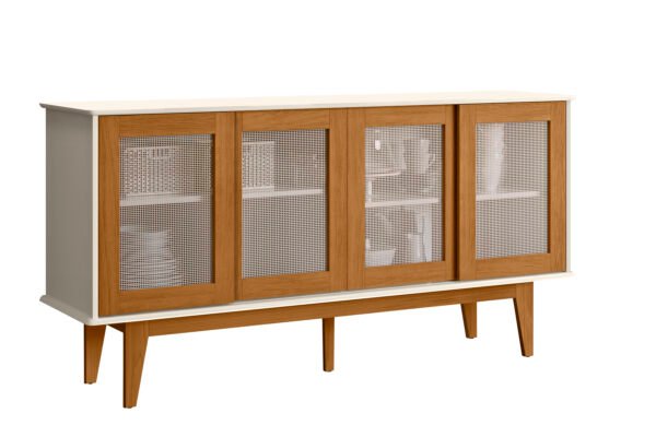BUFFET DETROIT 4 PORTAS OFF WHITE/NATURE - TEBARROT - Imagem 3