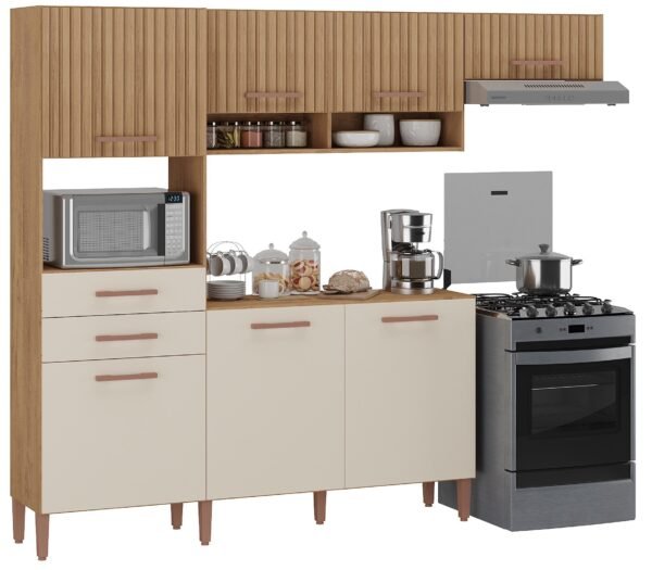COZINHA FORTALEZA CANELADO 3D/NATURA OFF - ATUALLE - Imagem 2