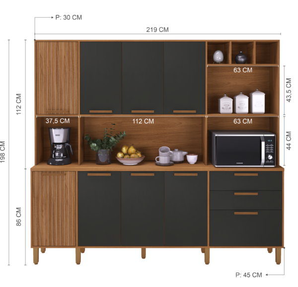 Kit Cozinha Porto 9P2G - Indekes - Imagem 5