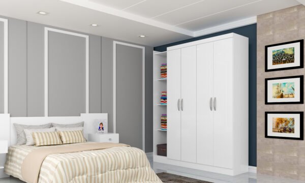 Roupeiro Paraná Modulo Canto e Cama Box Branco - Atualle - Imagem 4