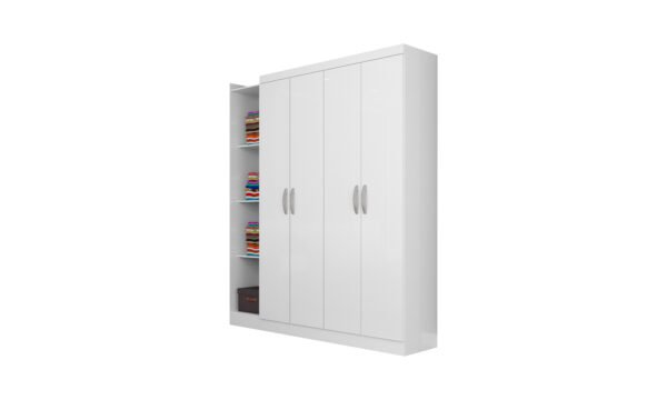 Roupeiro Paraná Modulo Canto e Cama Box Branco - Atualle - Imagem 5