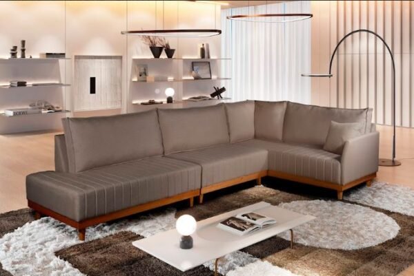 SOFA DE CANTO EROS LINHO BEGE - LUXURY ESTOFADOS