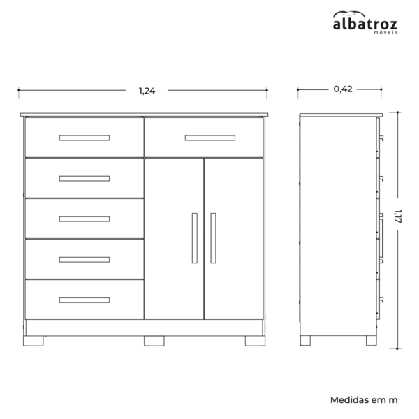 Cômoda Xangai - Albatroz - Imagem 8