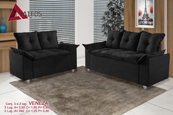 Conjunto Sofá 2 e 3 Lugares Veneza - Aifos - Imagem 6