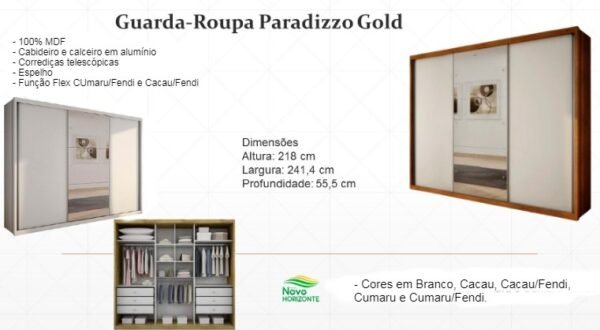 Guarda-Roupa Paradizzo Gold - Novo Horizonte - Imagem 10