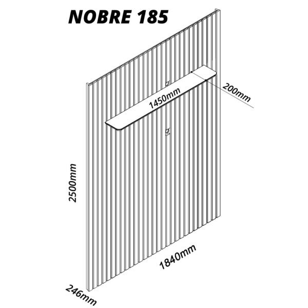 PAINEL NOBRE (SEM NICHO) RIPADO 185 NATURALE/OFF WHITE - GEL - Imagem 5