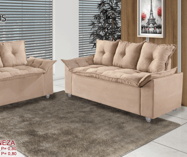 Conjunto Sofá 2 e 3 Lugares Veneza - Aifos
