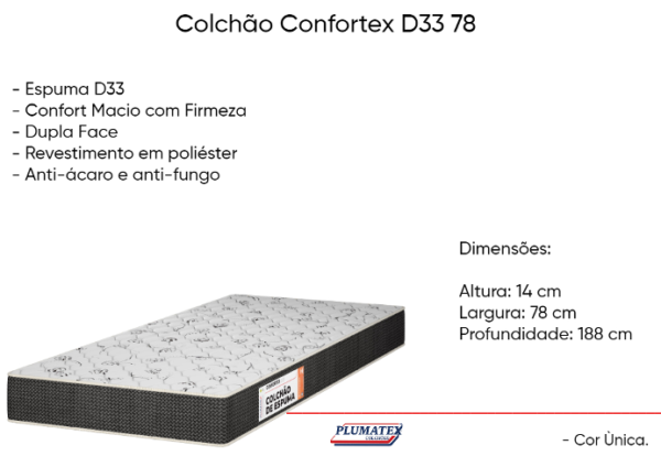 Colchão Confortex D33 78 - Plumatex - Imagem 2
