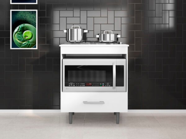 BALCAO COOKTOP 1 GAVETA ALECRIM BRANCO - POLIMAN