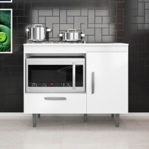 BALCAO COOKTOP 1 PORTA 1 GAVETA ALECRIM BRANCO - POLIMAN