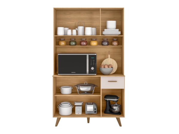 KIT COZINHA LIVIA 110CM FREIJO/RIPADO/OFF WHITE - POLIMAN - Imagem 3