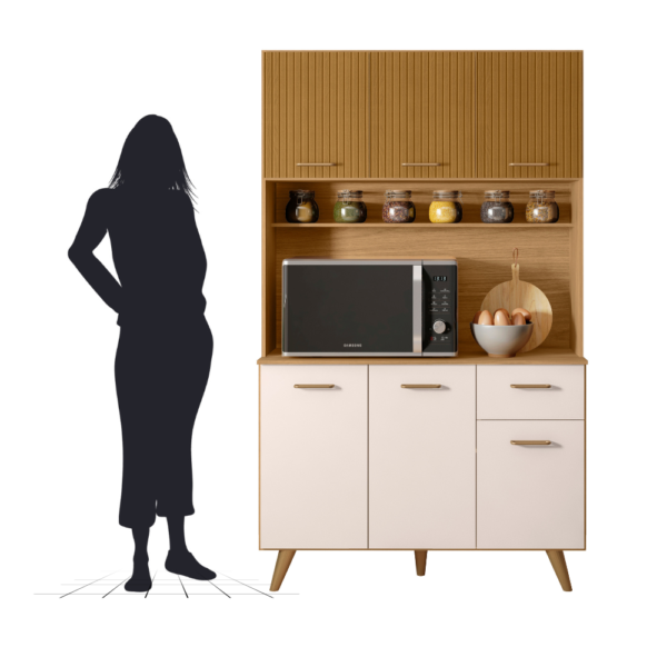 KIT COZINHA LIVIA 110CM FREIJO/RIPADO/OFF WHITE - POLIMAN - Imagem 5