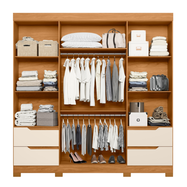 GUARDA-ROUPA VIVACCE CASAL CARVALHO/OFF WHITE - ALBATROZ - Imagem 3