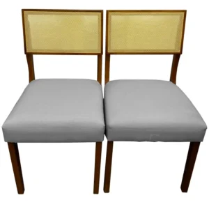 Kit 2 Cadeiras Grecia Madeira Tecido Linho Hr