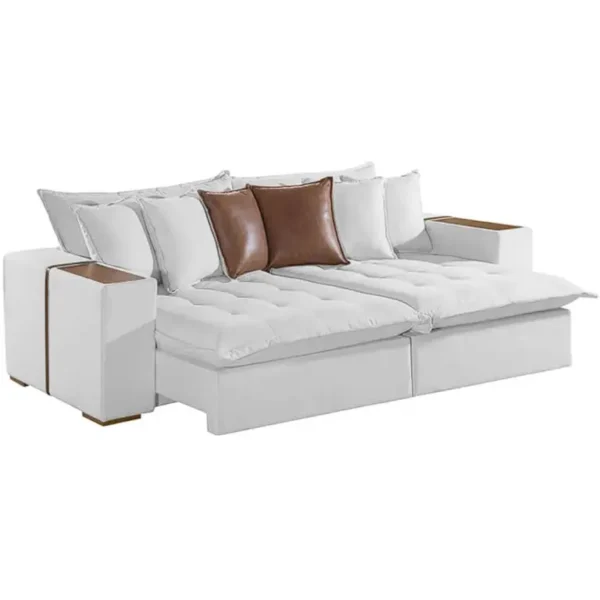 SOFA CAMA TEBAS 230 CM LINHO CINZA - INNOVE ESTOFADOS