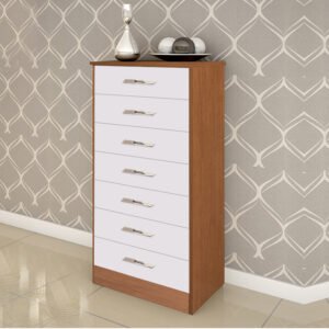 COMODA MACABU 7 GAVETAS CINAMOMO/OFF WHITE - PRIMICIA