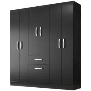 GUARDA-ROUPA NEW MARBELLA 7 PORTAS PRETO - POQUEMA