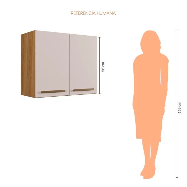 AEREO CRISTAL 2 PORTAS CINAMOMO/OFF WHITE - ARTE MOVEIS - Imagem 2