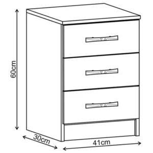 Mesa de Cabeceira Evidencia com 3 Gavetas
