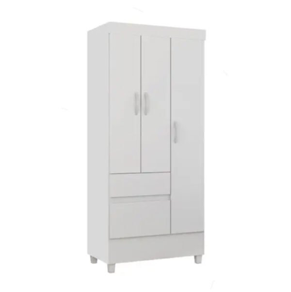 GUARDA-ROUPA WIND 3 PORTAS BRANCO/ROSA/BRANCO - DEMOBILE - Imagem 2