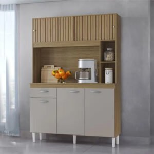 KIT COZINHA DUDA 1,20 DAMASCO RIP 3D/OFF WHITE - POQUEMA