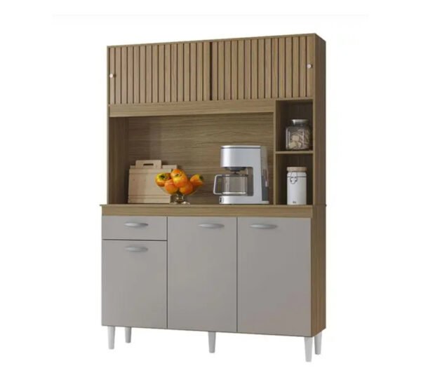 KIT COZINHA DUDA 1,20 DAMASCO RIP 3D/OFF WHITE - POQUEMA - Imagem 2