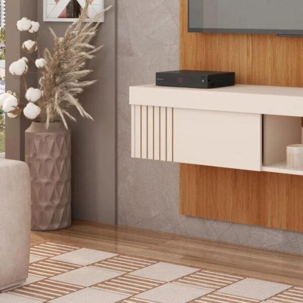 PAINEL JADE 1.8 FREIJO/OFF WHITE - CAEMMUN MOVELARIA - Imagem 2