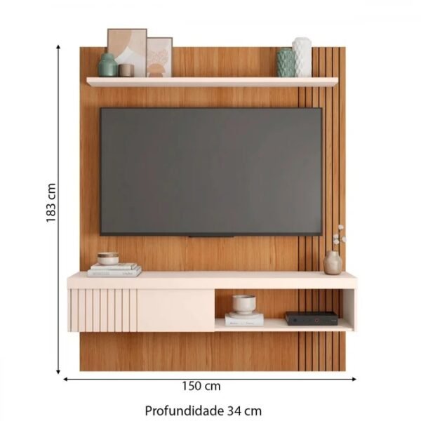 PAINEL JADE 1.8 FREIJO/OFF WHITE - CAEMMUN MOVELARIA - Imagem 5