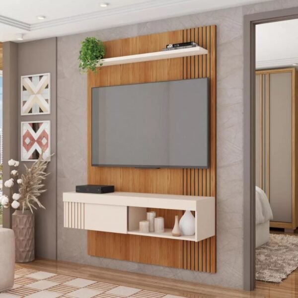PAINEL JADE 1.8 FREIJO/OFF WHITE - CAEMMUN MOVELARIA - Imagem 3