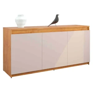 APARADOR BUFFET ONIX 3 PORTAS VIERO COR MEL OFF WHITE