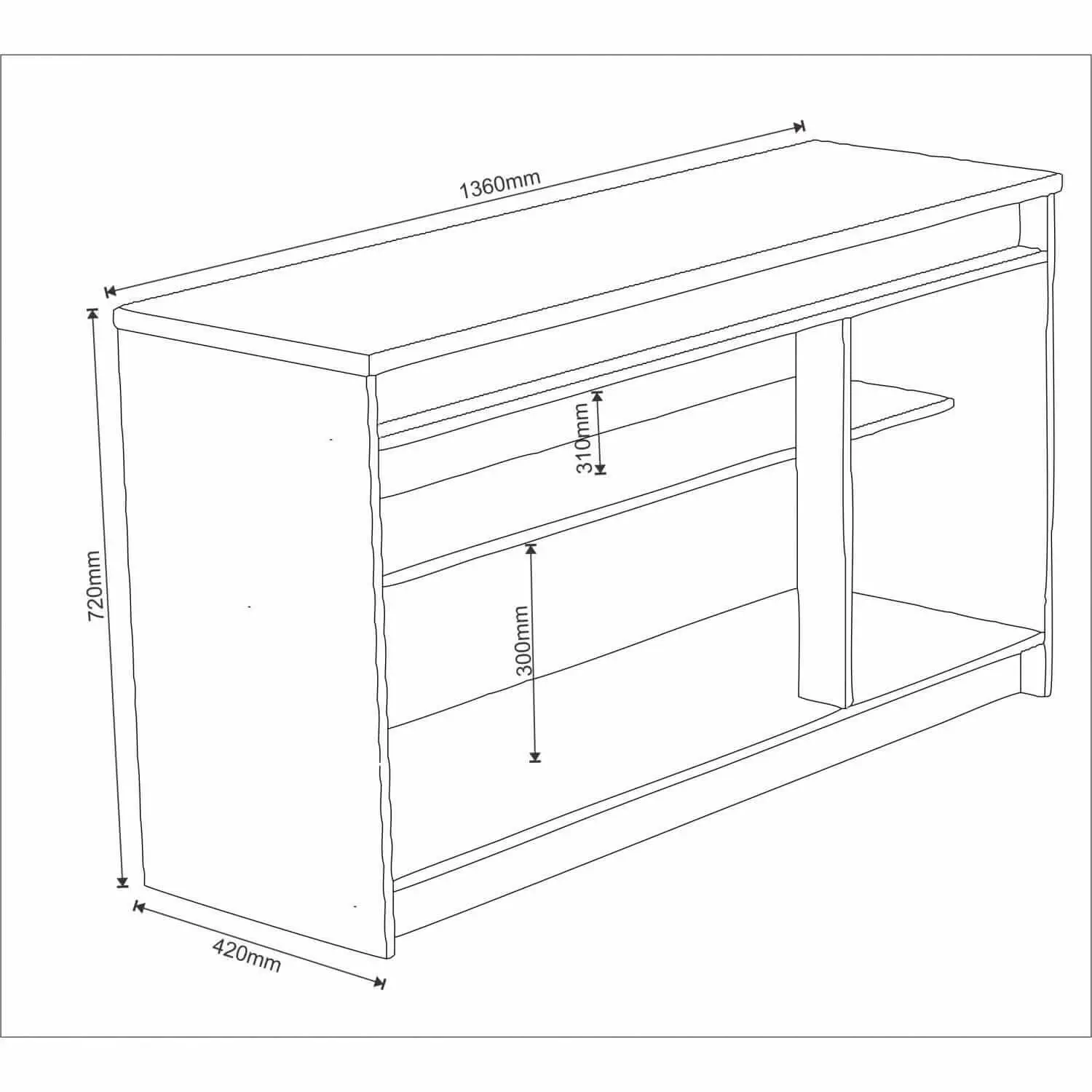 Aparador Buffet Onix 3 Portas Viero - Imagem 2