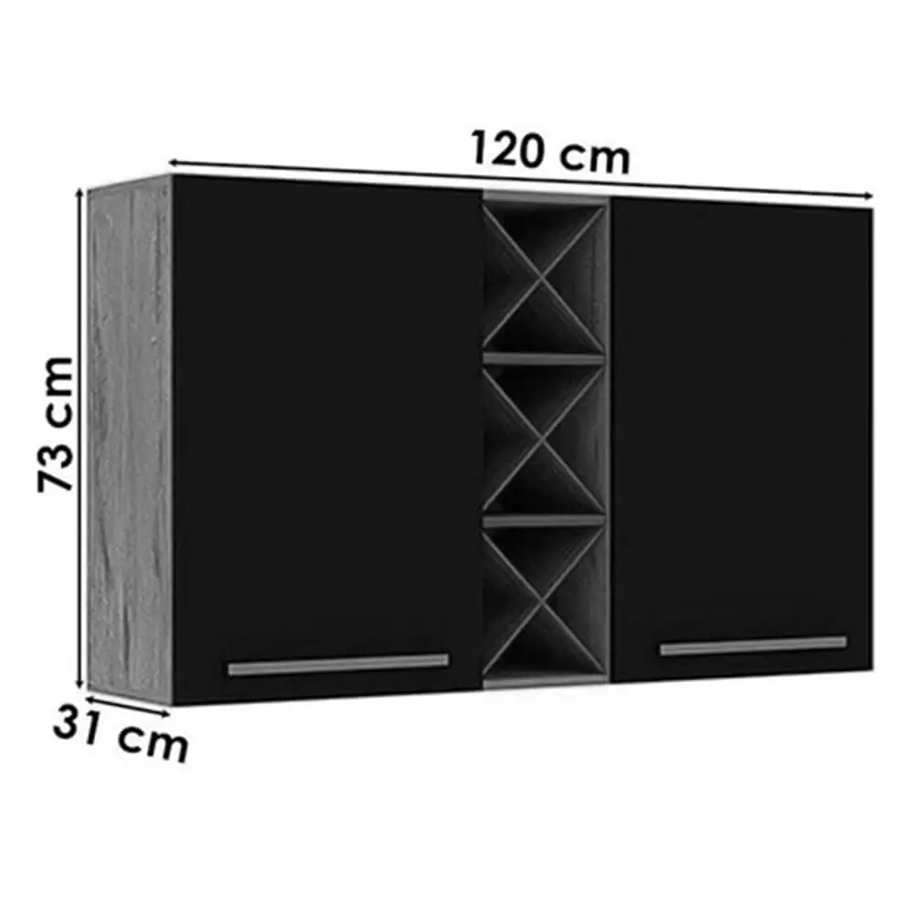 Armário Aéreo Favorita 2 Portas com Adega Zanzini - Imagem 2