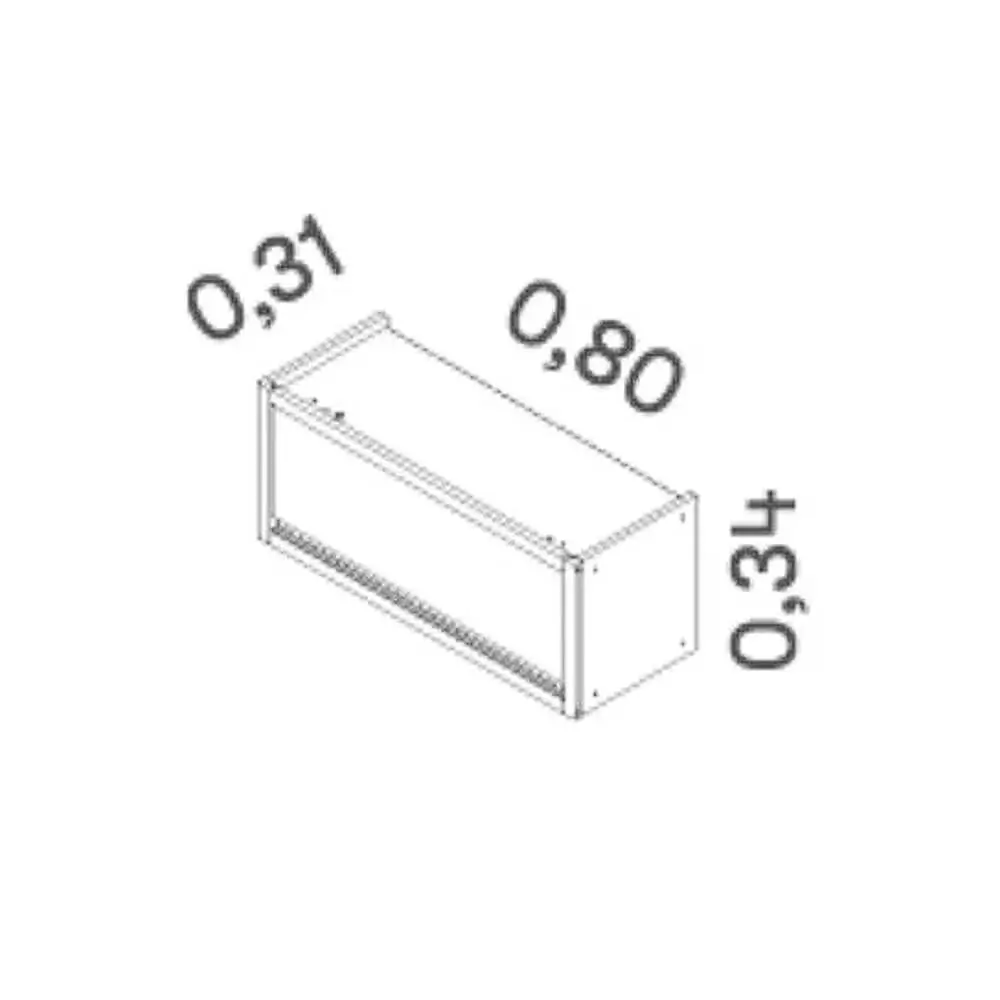 Armário Aéreo Lisboa 80cm 1 Porta Itatiaia - Imagem 2
