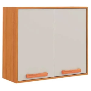 ARMÁRIO AÉREO NAPOLES 80CM 2 PORTAS ITATIAIA COR CINAMOMO OFF WHITE