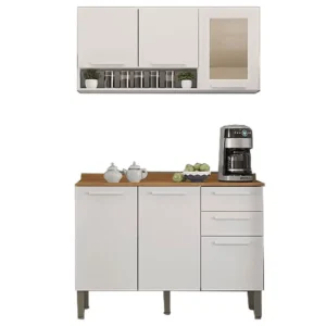 Armário Aéreo Reflecta com Balcão New Valencia 6 Portas 2 Gavetas Salleto