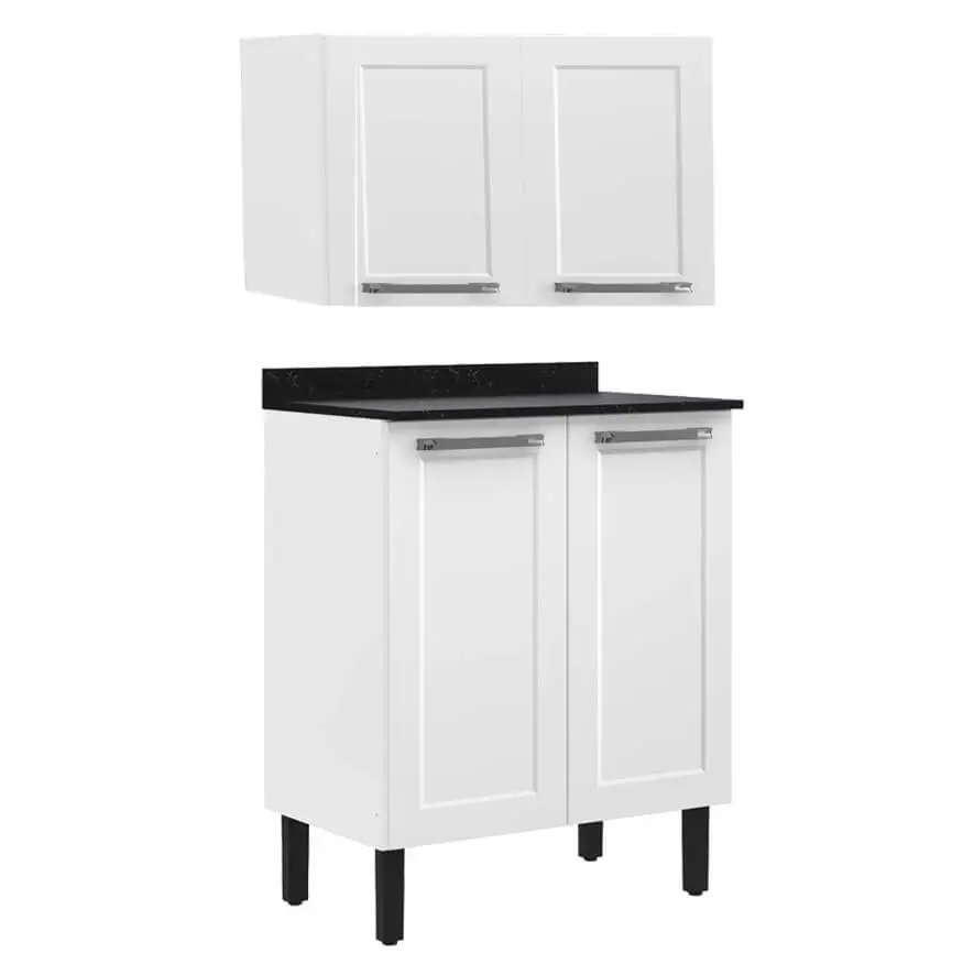ARMÁRIO AÉREO COM BALCÃO FLORENÇA 70CM 4 PORTAS ITATIAIA COR BRANCO