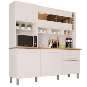 ARMÁRIO DE COZINHA ALEXIA 6 PORTAS 2 GAVETAS IMOP COR BRANCO