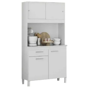 ARMÁRIO DE COZINHA CEARA 4 PORTAS 1 GAVETA ATUALLE COR BRANCO