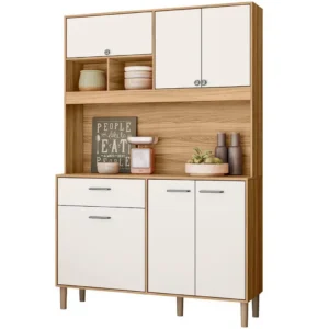 Armário de Cozinha Erva Doce 120cm 6 Portas 1 Gaveta Nicioli