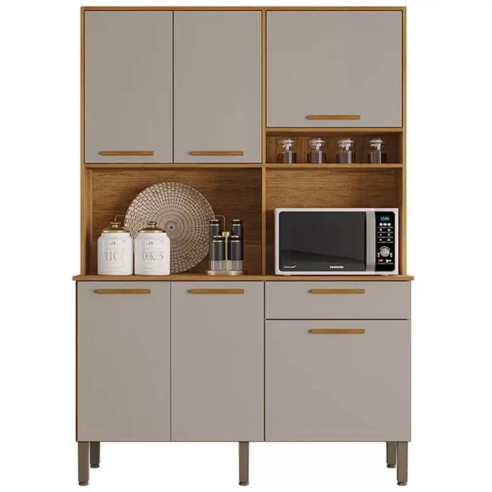 Armário de Cozinha New Siena 6 Portas 1 Gaveta Salleto