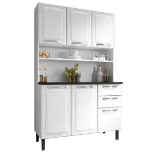 ARMÁRIO DE COZINHA PRATIKA 6 PORTAS 2 GAVETAS ITATIAIA COR BRANCO