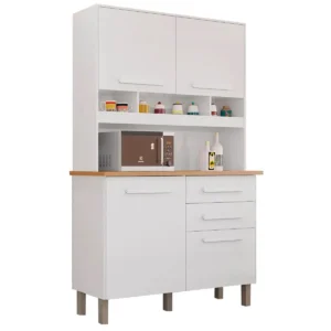 ARMÁRIO DE COZINHA SOFIA PLUS 4 PORTAS 2 GAVETAS IMOP COR BRANCO