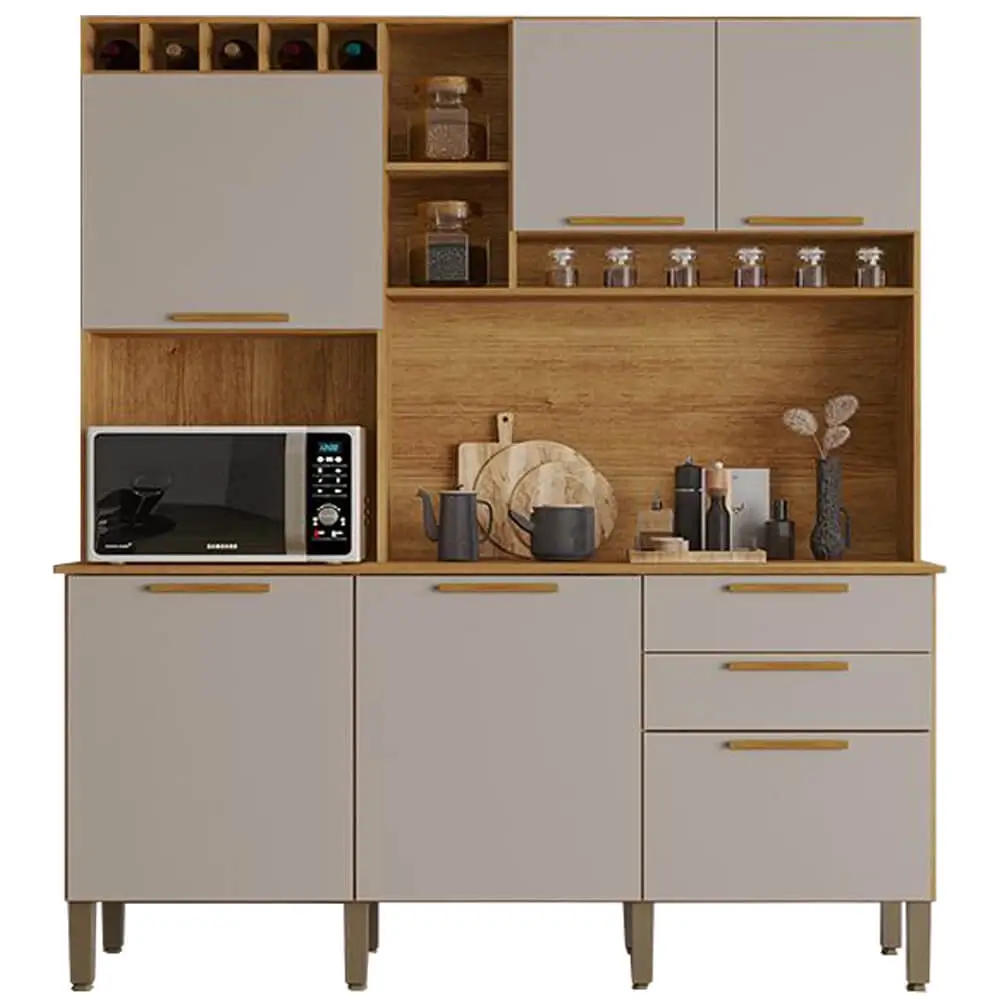 Armário de Cozinha Topázio 6 Portas 2 Gavetas Salleto