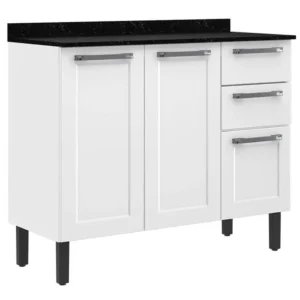 BALCÃO FLORENÇA 105CM 3 PORTAS 2 GAVETAS ITATIAIA COR BRANCO