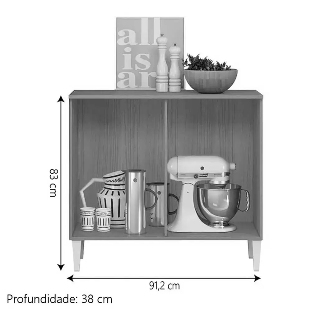 Balcão Isabelle para Cozinha 2 Portas Aramoveis