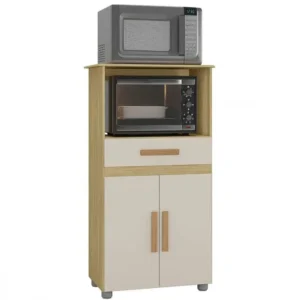 BALCÃO MULTIUSO HAVANA 2 PORTAS 1 GAVETA ATUALLE COR NEW WOOD OFF WHITE