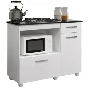 Balcão Violeta para Cooktop 4 Bocas e Forno 2 Portas 1 Gaveta Kaiki