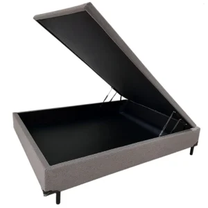 BASE BOX BAÚ CARIOCA CASAL TECIDO SUEDE 30X138X188 BIO FLEX COR CINZA
